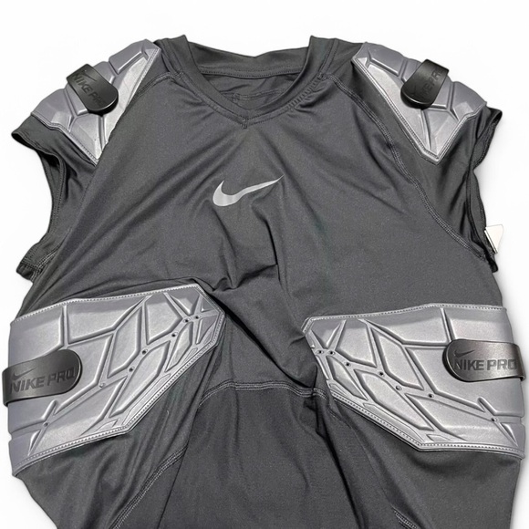 Size 3XL Nike Pro Combat HyperStrong 4 Pad Compression Football Shirt AQ0759-010 - Picture 5 of 12